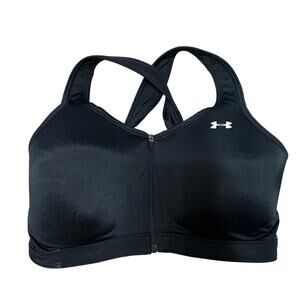 Under Armour black zip up bra post surgical comfortable good support sz M